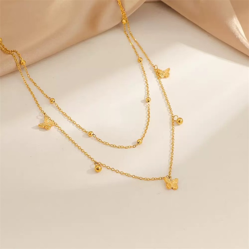 Butterfly Clasp Deployant - GANEMLY Collana con Ciondolo a Farfalla