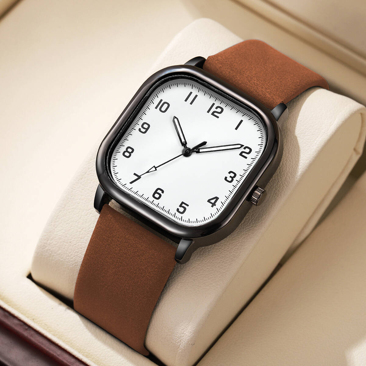 Orologi da uomo d'affari alla  - Leather Watch Band Men recensione e prezzo